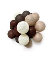 Guirlande lumineuse 24 boules de coton (marron) - Éclairage décoratif intérieur